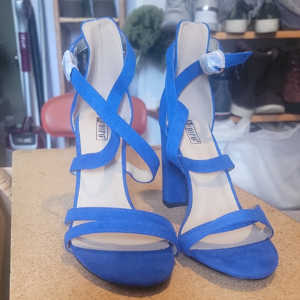 Elegant Blue High Heel Sandals